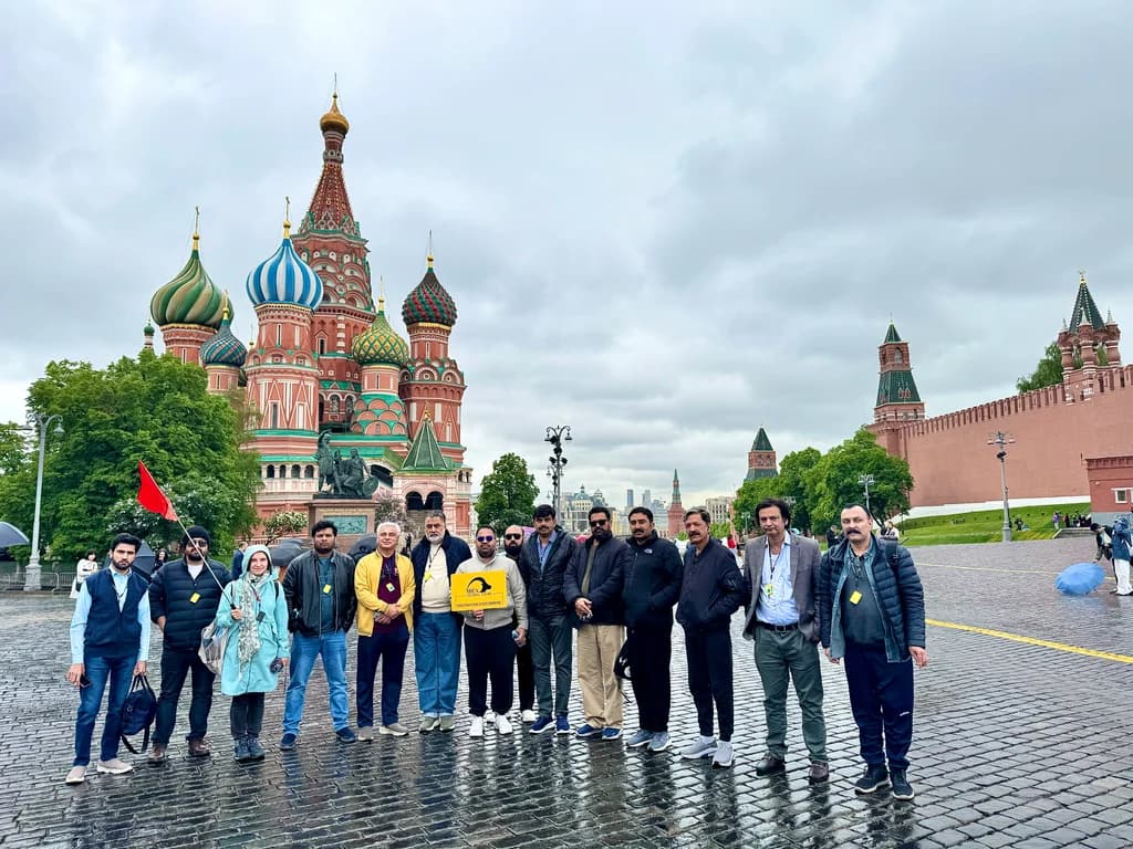 An IBEX group at Saint Basil's Cathedral, Red Square