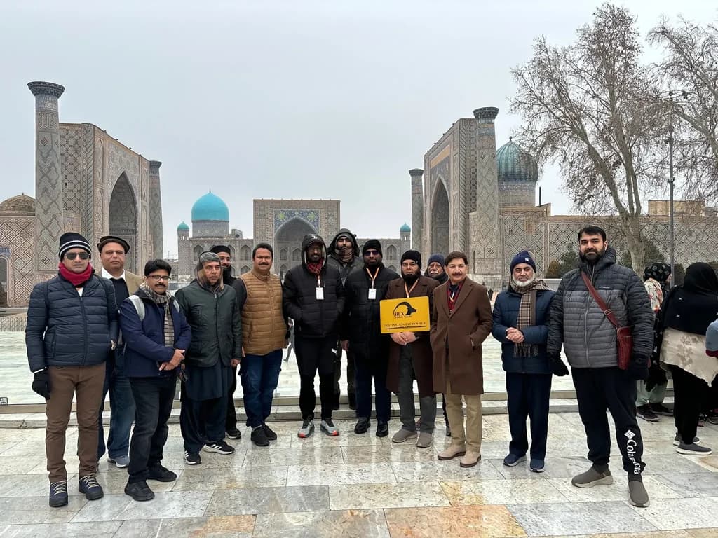 An IBEX group at The Registan, Samarkand